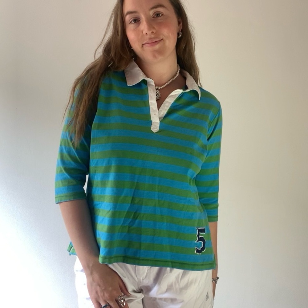 Route 66 Green and Blue Long Sleeve Tee